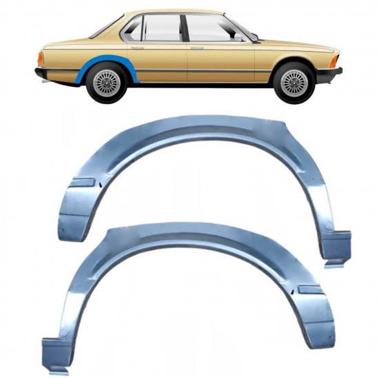 Painel de reparação do guarda-lamas traseiro para BMW 7 E23 1976-1986 / Esquerda+Direita / Conjunto 10417