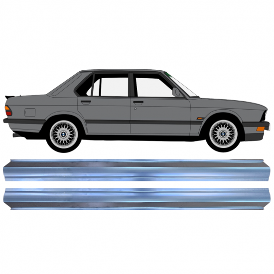 Painel de reparação da soleira para BMW 5 E28 1981-1987 / Esquerda = Direita (simétrico) / Conjunto 9963