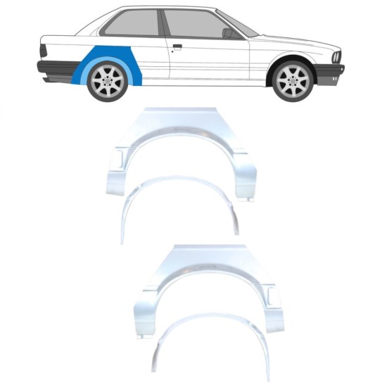 Painel de reparação interna e externa do guarda-lamas traseiro para BMW 3 E30 1987-1994 / Conjunto 10853