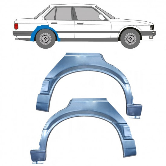 Painel de reparação do guarda-lamas traseiro para BMW 3 E30 1987-1994 / Esquerda+Direita / Conjunto 9845