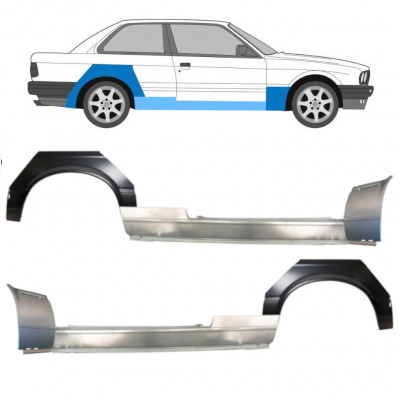 Painel de reparação da soleira com guarda-lamas dianteiro e traseiro para BMW 3 E30 1982-1987 11510