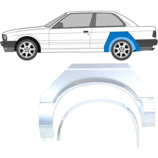 Painel de reparação interna e externa do guarda-lamas traseiro para BMW 3 E30 1982-1987 / Esquerdo / Conjunto 10849