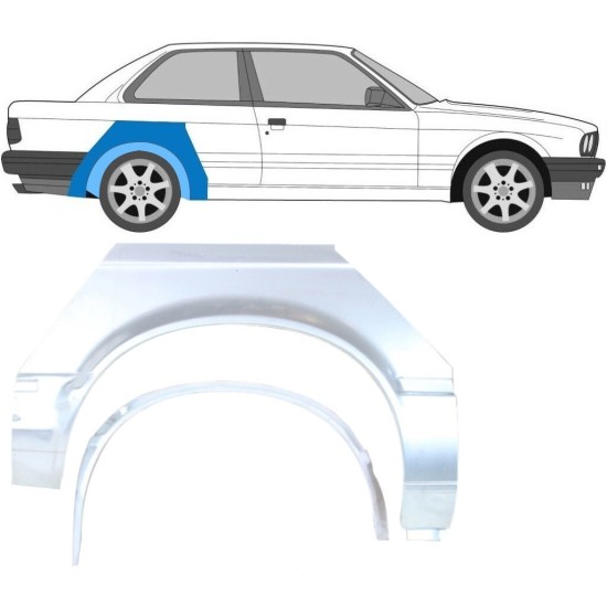 Painel de reparação interna e externa do guarda-lamas traseiro para BMW 3 E30 1982-1987 / Direito / Conjunto 10848