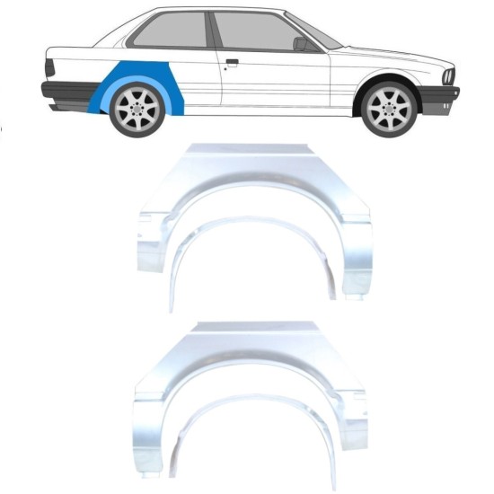 Painel de reparação interna e externa do guarda-lamas traseiro para BMW 3 E30 1982-1987 / Conjunto 10850