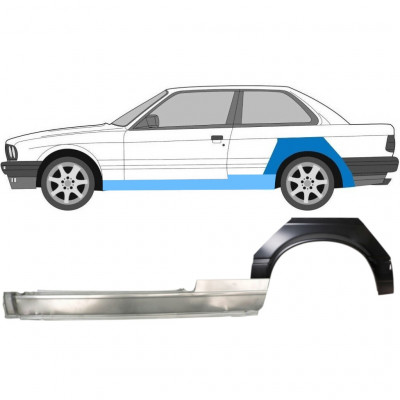 Painel de reparação da soleira com guarda-lamas traseiro para BMW 3 E30 1982-1987 / Esquerdo 11235