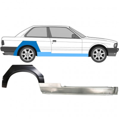 Painel de reparação da soleira com guarda-lamas traseiro para BMW 3 E30 1982-1987 / Direito / Conjunto 11234