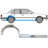 Painel de reparação da soleira com guarda-lamas traseiro para BMW 3 E30 1982-1987 / Direito / Conjunto 11237