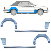 Painel de reparação da soleira com guarda-lamas dianteiro e traseiro para BMW 3 E30 1985-1987 CABRIO / Conjunto 12573