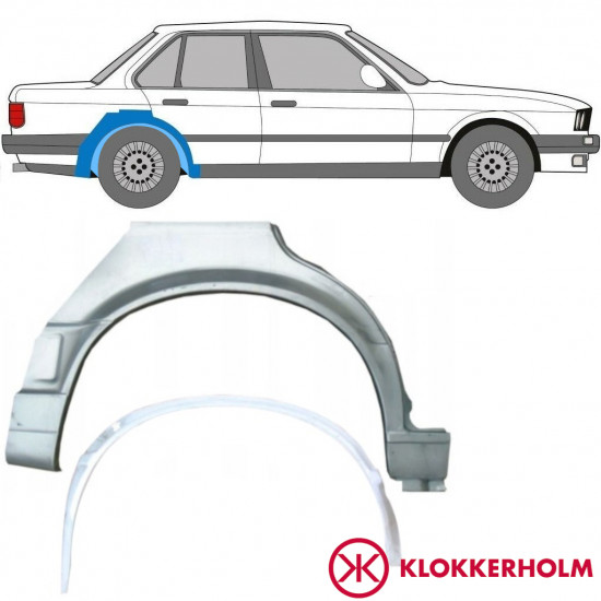 Painel de reparação interna e externa do guarda-lamas traseiro para BMW 3 E30 1987-1994 / Direito / Conjunto 10860