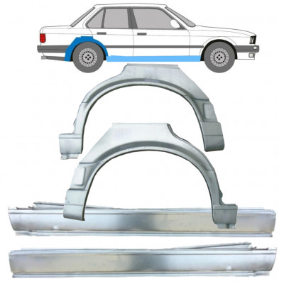 Painel de reparação da soleira com guarda-lamas traseiro para BMW 3 E30 1987-1994 / Conjunto 11242