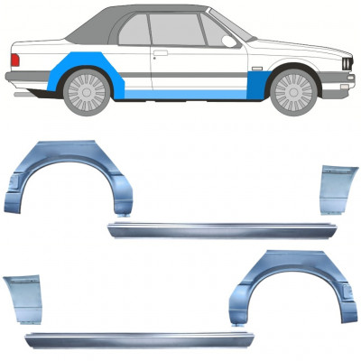 Painel de reparação da soleira com guarda-lamas dianteiro e traseiro para BMW 3 E30 1987-1994 CABRIO / Conjunto 12576