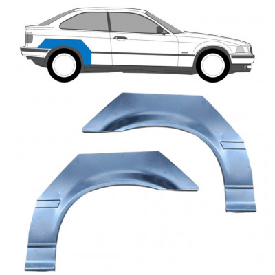 Painel de reparação do guarda-lamas traseiro para BMW 3 E36 / Esquerda+Direita / COMPACT / Conjunto 5500