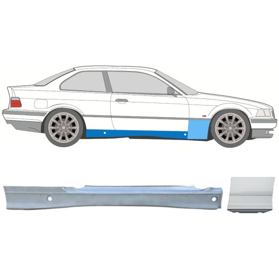 Soleira completa com reparação de guarda-lamas dianteiro para BMW 3 E36 1990-2000 / Direito / COUPE / Conjunto 17021