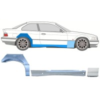 Soleira completa com reparação de guarda-lamas dianteiro para BMW 3 E36 1990-2000 / Direito / COUPE / Conjunto 17025