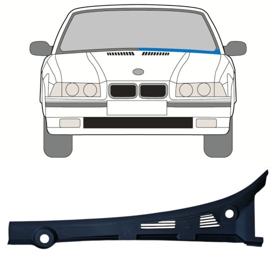 Painel de reparação abaixo do pára-brisa para BMW 3 E36 1990-2000 / Esquerdo / COMBI / SEDAN / COMPACT 16899