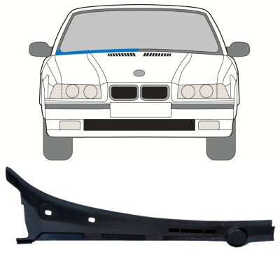 Painel de reparação abaixo do pára-brisa para BMW 3 E36 1990-2000 / Direito / COMBI / SEDAN / COMPACT 16898