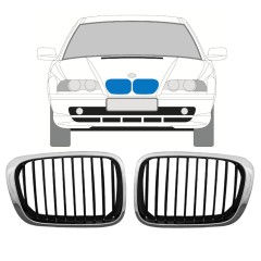 Grelha para BMW 3 E46 1998-2006 / Esquerda+Direita / Conjunto 11129