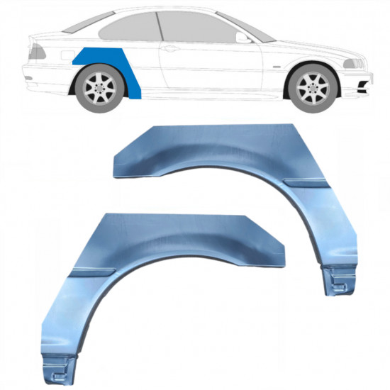 Painel de reparação do guarda-lamas traseiro para BMW E46 3 Cabrio 1998-2005 / Esquerda+Direita / COUPE / Conjunto 6199