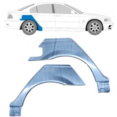 Painel de reparação do guarda-lamas traseiro para BMW 3 E46 1998-2006 / Esquerda+Direita / Conjunto 6204