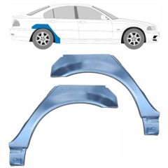 Painel de reparação pequena do guarda-lamas traseiro para BMW 3 E46 1998-2006 / Esquerda+Direita / Conjunto 6203