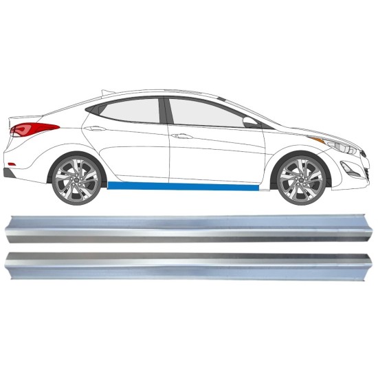 Painel de reparação da soleira para Hyundai Elantra 2010-2015 / Esquerda+Direita / Conjunto 14936