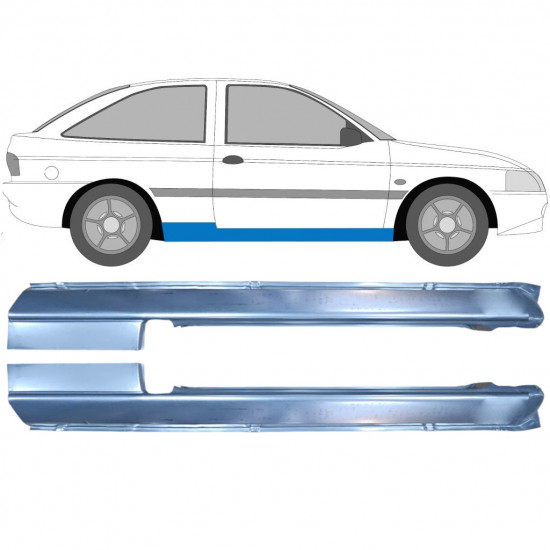 Soleira completa para Ford Escort 1995-2000 / Esquerda+Direita / Conjunto 9502