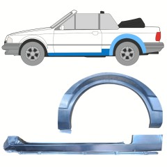 Painel de reparação da soleira com guarda-lamas traseiro para Ford Escort 1986-1990 / Esquerdo / CABRIO / Conjunto 12587