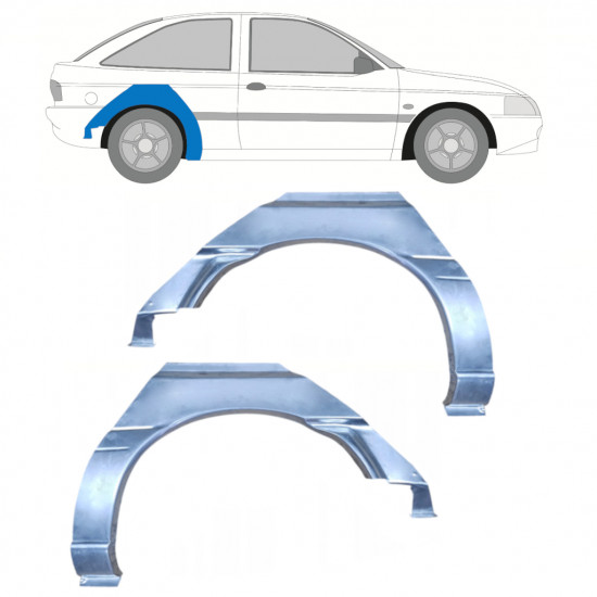 Painel de reparação do guarda-lamas traseiro para Ford Escort 1995-2000 / Esquerda+Direita / Conjunto 9969