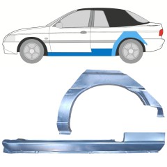 Painel de reparação da soleira com guarda-lamas traseiro para Ford Escort 1995-2000 / Esquerdo / CABRIO / Conjunto 12590