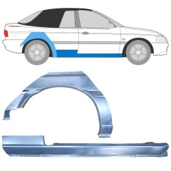 Painel de reparação da soleira com guarda-lamas traseiro para Ford Escort 1995-2000 / Direito / CABRIO / Conjunto 12589