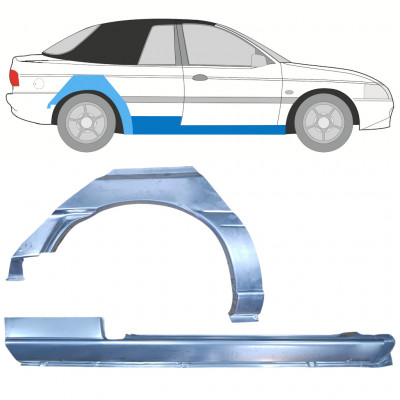 Painel de reparação da soleira com guarda-lamas traseiro para Ford Escort 1990-2000  CABRIO / Direito / Conjunto 12589