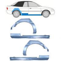 Painel de reparação da soleira com guarda-lamas traseiro para Ford Escort 1990-2000  CABRIO / Conjunto 12591