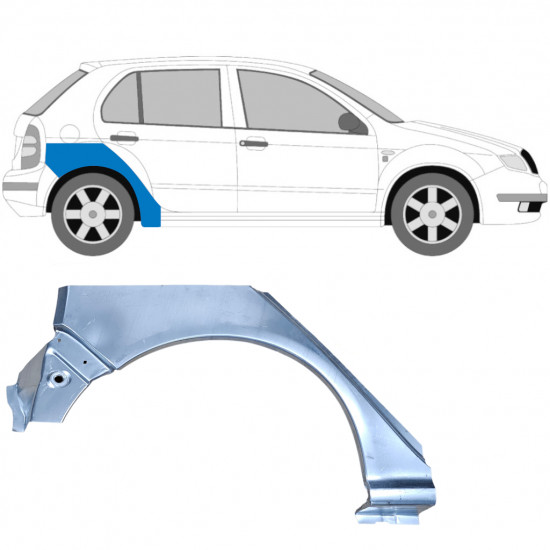 Painel de reparação do guarda-lamas traseiro para Skoda Fabia 1999-2007 / Direito 6994