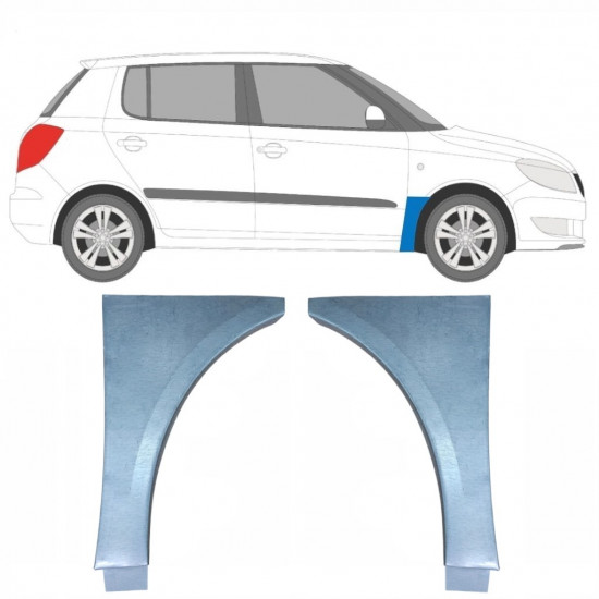 Painel de reparação do guarda-lamas dianteiro para Skoda Fabia 2007-2015 / Esquerda+Direita / Conjunto 10272