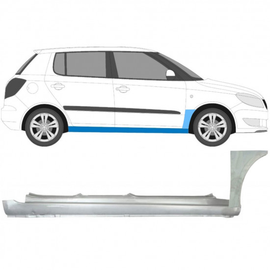 Painel de reparação da soleira com guarda-lamas dianteiro para Skoda Fabia 2007-2015 / Direito 11170