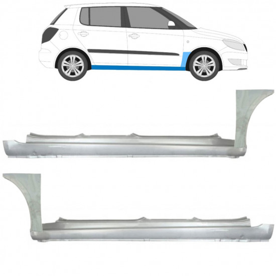 Painel de reparação da soleira com guarda-lamas dianteiro para Skoda Fabia 2007-2015 11172