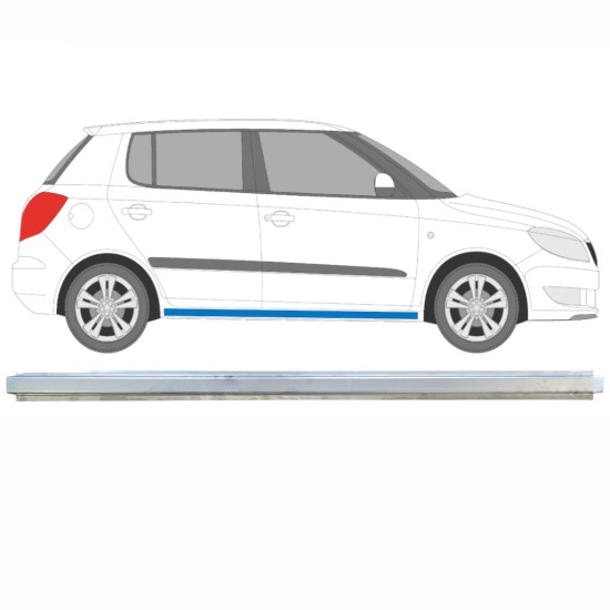 Painel de reparação interna da soleira para Skoda Fabia II 2007-2015 / Esquerda = Direita (simétrico) 16892