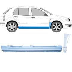 Soleira completa com reparação de guarda-lamas dianteiro para Skoda Fabia I 1999-2007 / Direito / Conjunto 11167