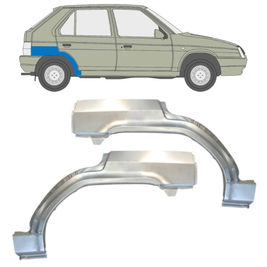 Painel de reparação do guarda-lamas traseiro para Skoda Favorit 1989-1995 / Esquerda+Direita / Conjunto 14884 Painel de reparação do guarda-lamas traseiro para Skoda Favorit 1989-1995 / Esquerda+Direita / Conjunto 14884