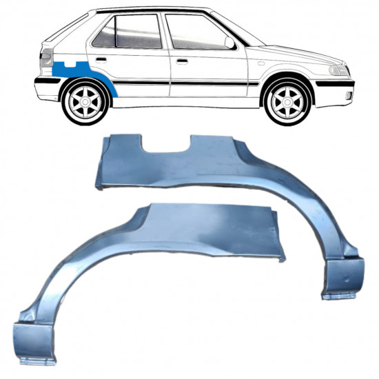 Painel de reparação do guarda-lamas traseiro para Skoda Felicia 1994-2001 / Esquerda+Direita / Conjunto 10590