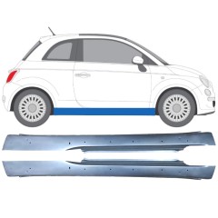 Painel de reparação da soleira com orifícios para Fiat 500 2007-2018 / Esquerda+Direita / Conjunto 12681