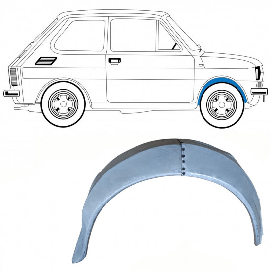 Painel de reparação interna do guarda-lamas dianteiro para Fiat 126p 1972-1978 / Direito 10215