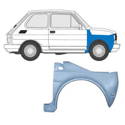 Guarda-lamas dianteiro para Fiat 126p 1985-1994 / Direito 7575