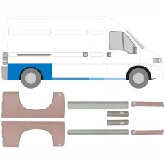 Painel de reparação da soleira com guarda-lamas traseiro para Citroen Jumper 1994-2006 / Conjunto 14383