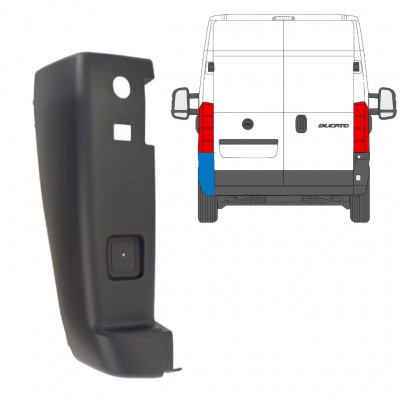 Canto do para-choque traseiro para Fiat Ducato 2006-2018 / Esquerdo 7307