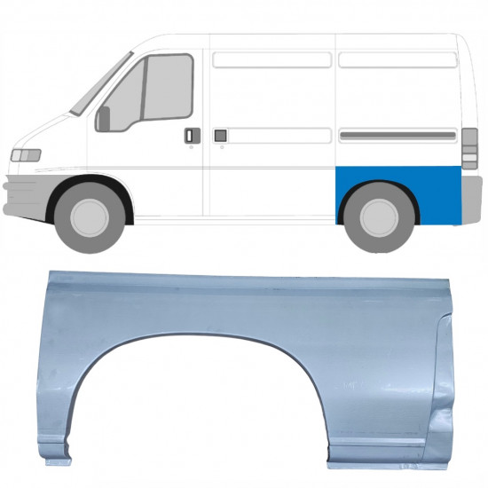 Painel de reparação do guarda-lamas traseiro para Fiat Ducato Boxer Relay 1994- / SWB / Esquerdo 6490