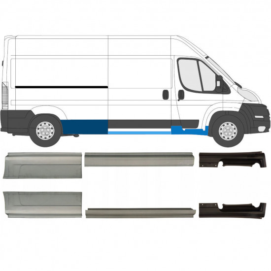 Painel de reparação da soleira para Fiat Ducato 2006- / Esquerda+Direita / Conjunto 9701