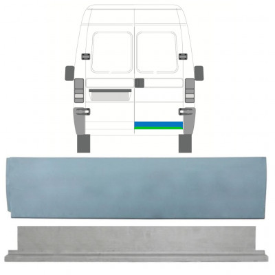 Painel de reparação interna e externa baixa das portas traseiras para Fiat Ducato Boxer Relay Jumper 1994-2006 / Direito / Conjunto 9749