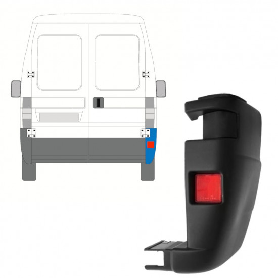 Canto do para-choque traseiro para Fiat Ducato 2002-2006 / Direito 7713