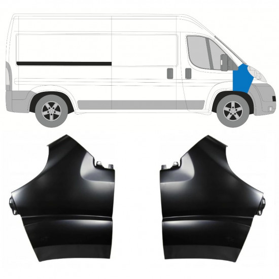 Guarda-lamas dianteiro para Fiat Ducato 2006-2014 / Esquerda+Direita / Conjunto 10045